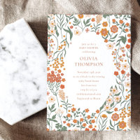 Super Boho Orange Fleur sauvage Whimsy Baby shower