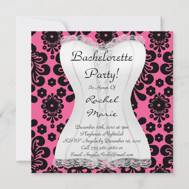Invitation Super Cute Bachelorette (Devant)