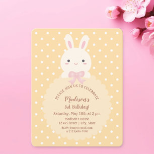 Invitation Super Cute Kawaii Anniversaire de enfant lapin