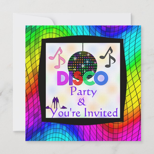Invitation super de partie de danse de disco (Devant)