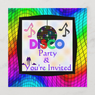 Invitation super de partie de danse de disco