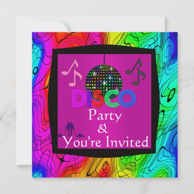 Invitation super de partie de disco (Devant)