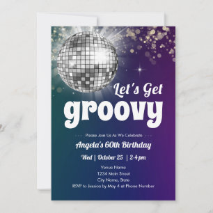 Invitation Super Disco Dance Party 60e anniversaire Invitatio