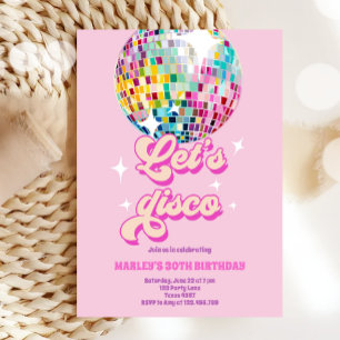 Invitation Super Disco Party Retro les années 70 Let's Disco