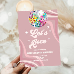Invitation Super Disco Party Retro les années 70 Let's Disco