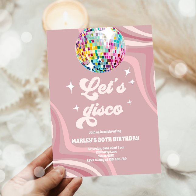 Invitation Super Disco Party Retro les années 70 Let's Disco  (Créateur téléchargé)