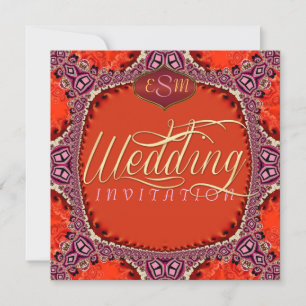Invitation Super Diva Bohemian Rose Orange Mariage