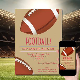 Invitation Super Fan Football Jeu Gold Party