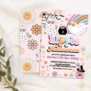 Invitation Super Fantôme Hippie Halloween Anniversaire