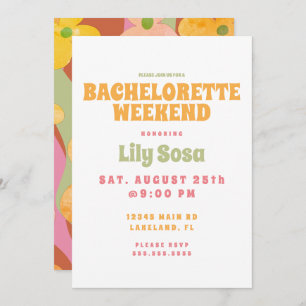 Invitation Super Floral 80s Retro Bachelorette Week-end