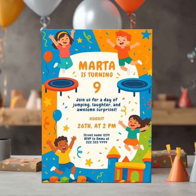 Invitation Super fun Bouncy Blast Birthday Party (Créateur téléchargé)