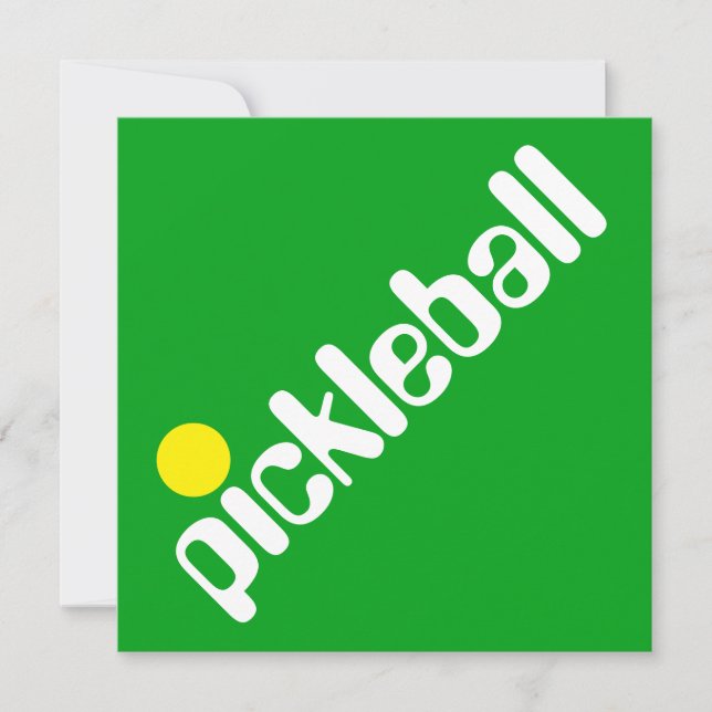 Invitation Super Fun Mod PICKLEBALL Texte sur le vert clair (Devant)