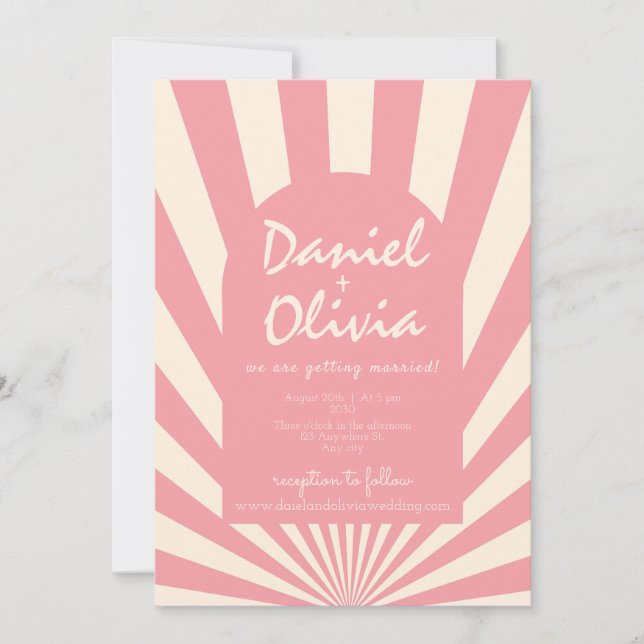 Invitation Super Funky Hippie 60 avec Mariage QR (Devant)