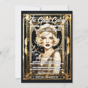 Invitation Super gatsby thème flapper fille blonde 1920