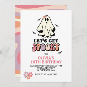 Invitation super Ghost retro Halloween Anniversaire