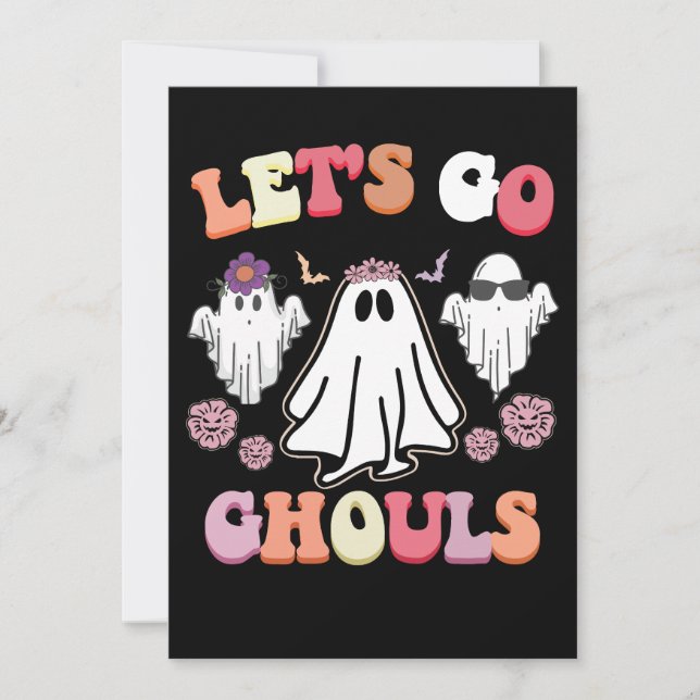 Invitation Super Go Ghouls Halloween Ghost Retro (Devant)