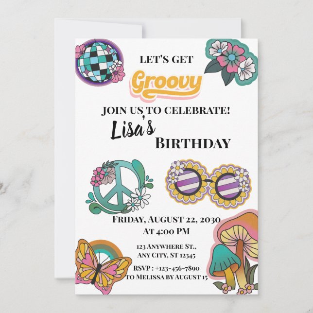 Invitation Super Groovy (Devant)