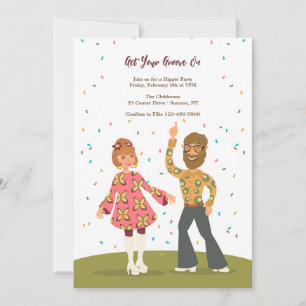 Invitation super Hippie Couple