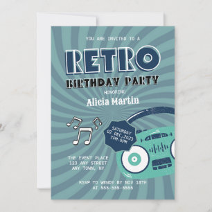 Invitation Super Hippie les années 70 Retro Musique Anniversa