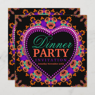 Invitation Super Hippy Love Bohemian Dinner Party