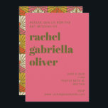 Invitation Super les années 70 Vintage vert rose Bat mitzvah<br><div class="desc">Donnez le ton pour une fête de grande envergure avec cette Invitation de Bat mitzvah vert et rose brillant inspirée par les Rétro! Idéal pour apporter des vibes les années 70 audacieuses à votre événement spécial, cette invitation présente des couleurs super et un design amusant et d'inspiration vintage qui fera...</div>