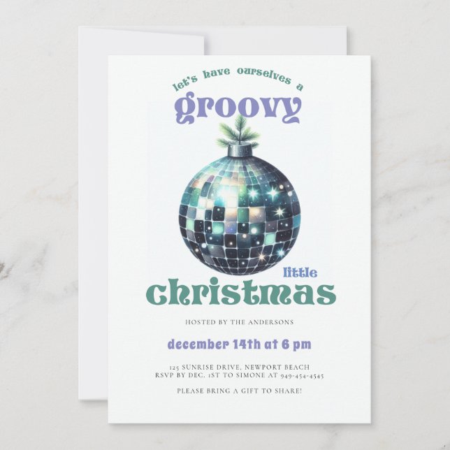 Invitation Super Little Christmas Disco Sale Christmas Party (Devant)