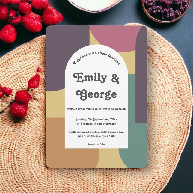 Invitation Super moderne coloré Abstrait Mariage artistique (Créateur téléchargé)