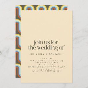 Invitation Super Mood rétro les années 70 esthétique Olive Gr