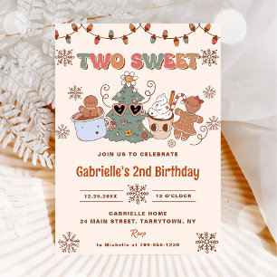 Invitation Super Noël deux doux fête du 2e anniversaire