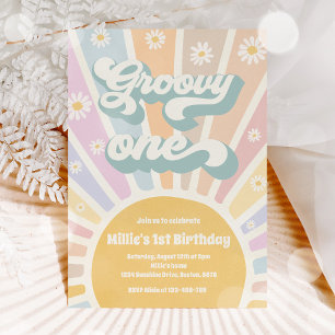 Invitation Super One Boho Sunshine Daisy Fête d'anniversaire