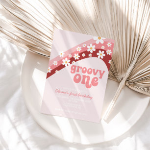 Invitation Super One Retro marguerite boho fleurie premier an