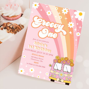 Invitation super One Retro Rainbow 1er anniversair