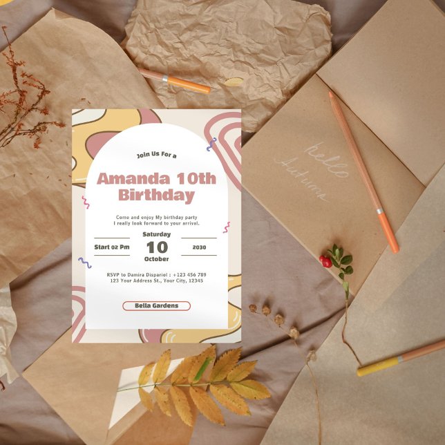 Invitation super Retro 10th Birthday Party (Créateur téléchargé)