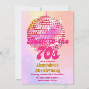 Invitation Super Retro 50th Let's Disco fête d'anniversaire