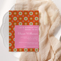 Super Retro 60s Fleurs Orange Fête des mariées ros