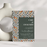 Invitation Super Retro Boho Checkerboard 40th Birthday Party<br><div class="desc">Super Retro Boho Green Checkerboard 40th Birthday Party Invitation - l'âge peut être changé</div>