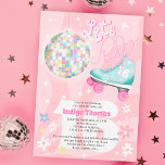 Invitation Super rétro disco floral roller skate Sweet 16<br><div class="desc">Continuez votre rythme avec notre Super Retro Disco Ball Floral Roller Skate Sweet 16 Pink Swirls Anniversaire Invitation! C'est une soirée roller disco dans une carte et la façon parfaite de se glisser dans votre sweet sixteen! Doté d'une jolie illustration rétro avec patinage turquoise à la menthe, boule disco des...</div>
