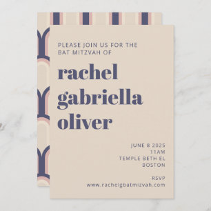 Invitation Super Retro les années 70 Design Blue Rose Bat mit