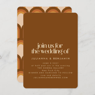 Invitation Super Retro les années 70 Design Brown Unique Mari