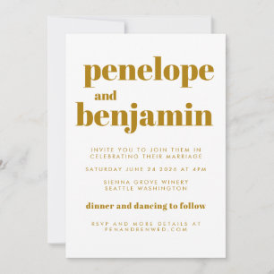 Invitation Super rétro les années 70 Mariage tout-en-un