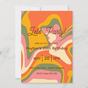 Invitation super Retro Marble Party