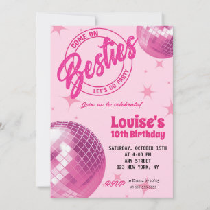 Invitation Super Retro Pink Doll Malibu fête Anniversaire