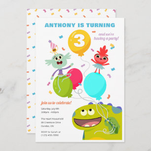 Invitation Super simple   Anniversaire de Rhymington Confetti
