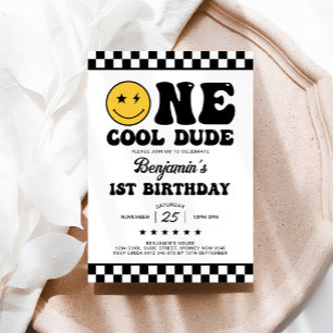 Invitation Super Un Cool Dude Boy 1er anniversaire