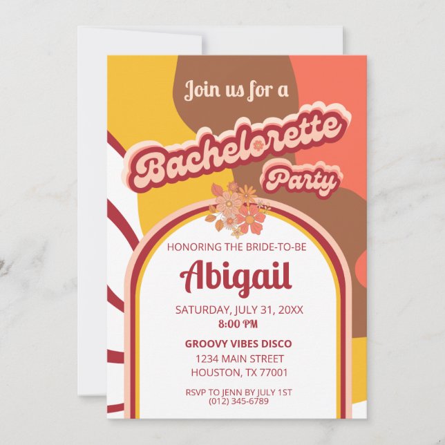 Invitation Super Vibes Retro Mariage Vintage (Devant)