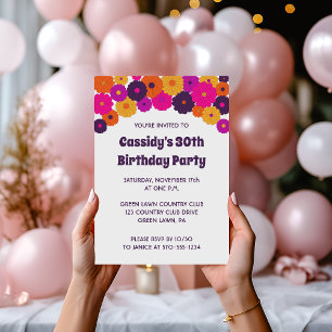 Invitation Super violet et rose hippie puissance