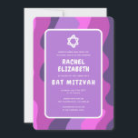 Invitation Super violet Waves Star David Bat mitzvah personna<br><div class="desc">Carte parfaite pour annoncer une fête bat mitzvah ou juive ! L'art fait main pour vous avec le lettrage sur le côté arrière! ENTIÈREMENT PERSONNALISABLE ! Cliquez sur "Personnaliser" ci-dessus pour modifier le texte. Cliquez sur "modifier à l'aide de l'outil de conception" pour ajuster les polices, les couleurs et les...</div>