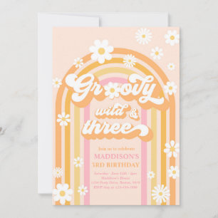 Invitation Super Wild Et Trois Boho Daisy Rainbow Anniversair
