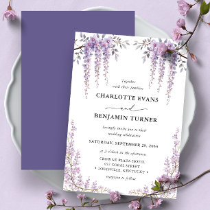 Invitation Superbe aquarelle Wisteria Floral Elegant Garden