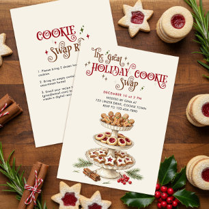 Invitation Superbe échange de biscuits de Noël, fête de la pâ